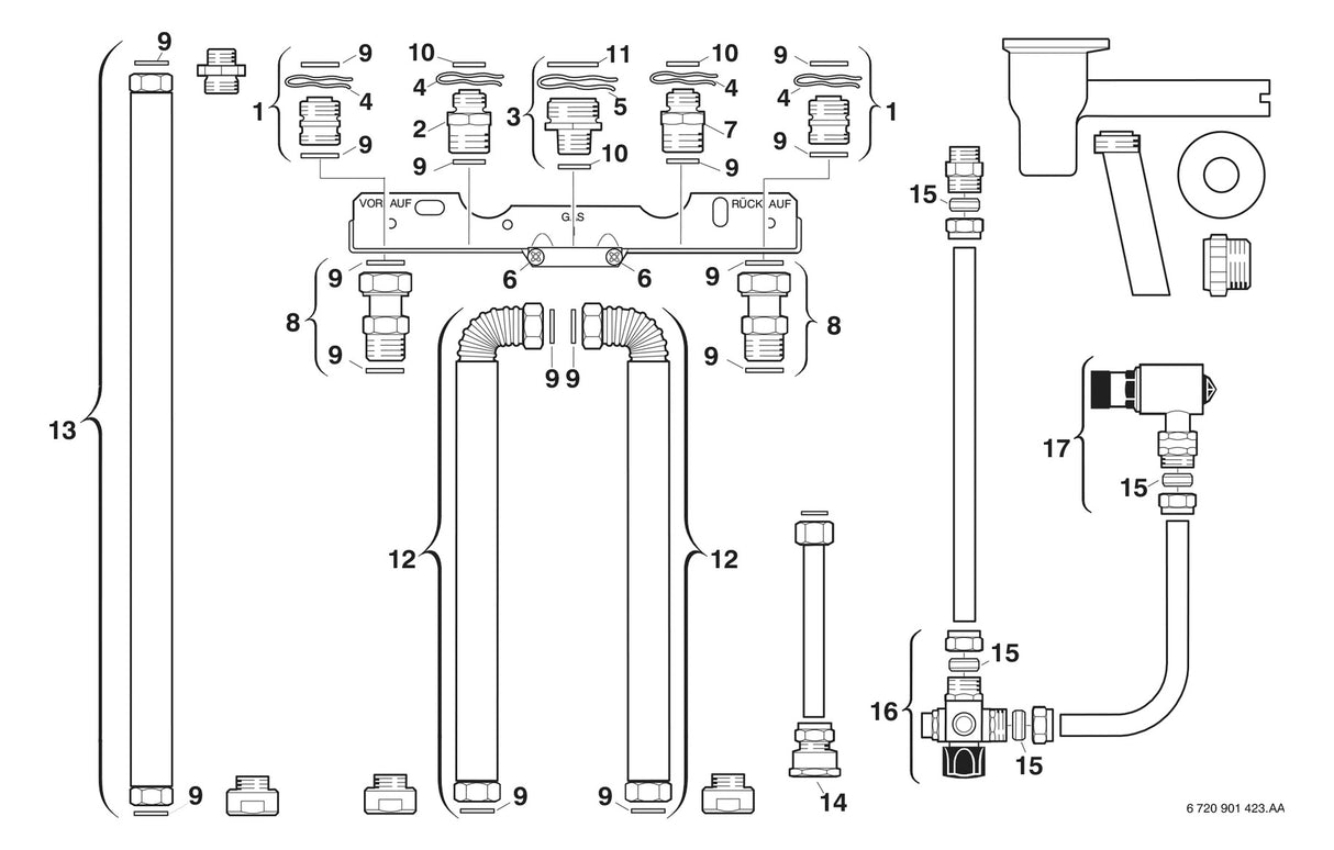 BOSCH Installationszubehör Nr. 686/1 Installationssatz Auf- und Unterputz