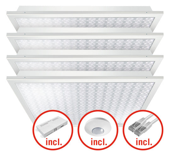 ESYLUX LED-Panel 596x596mm 132W 4000K ws QUADRO-SET CELINE-2 600 DDP TR 840 18400