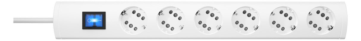 KOPP Steckdosenleiste 6f ws m.Ein/Aus 234102006 1,4m 35° IP20 1,5qmm