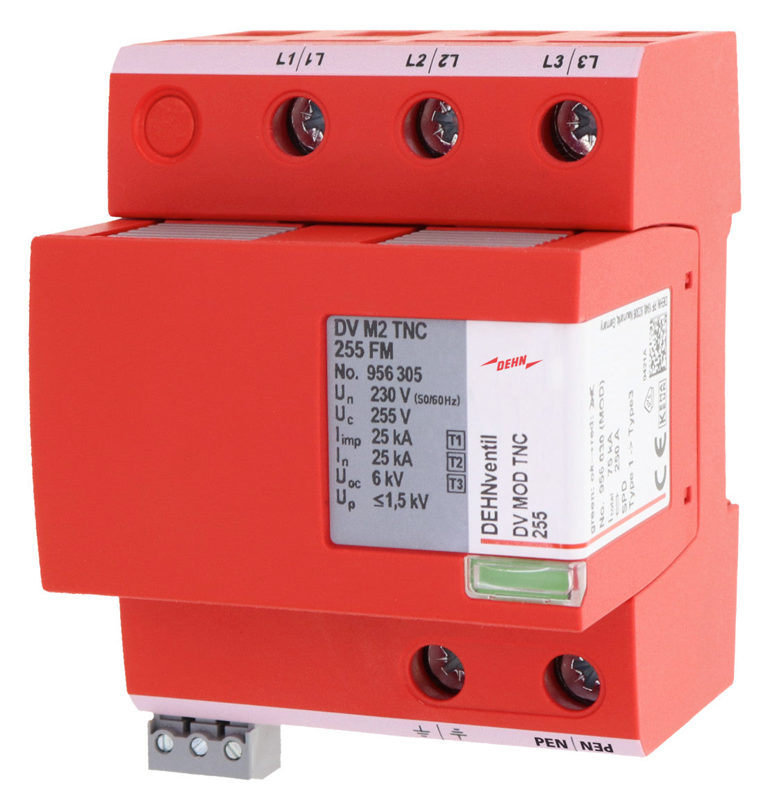 DEHN SE Kombi-Ableiter TS35 3p 400VAC DV M2 TNC 255 FM 1,5kV Fernsign 4TE