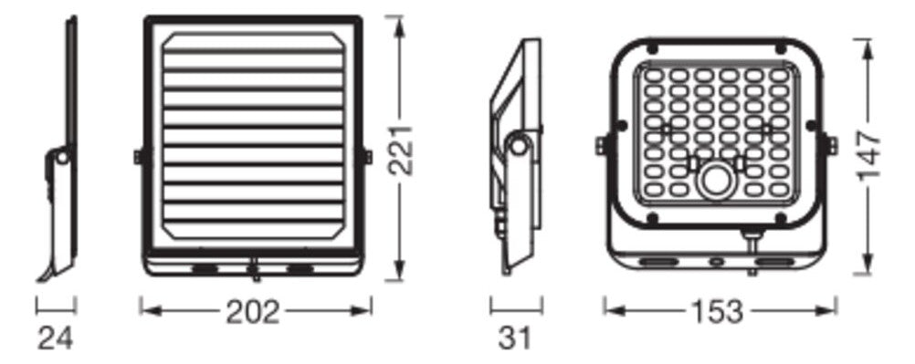 LEDVANCE LED-Anbaustrahler 10W Konv 1LED Endura Flood Split Solar Sensor 10W sw