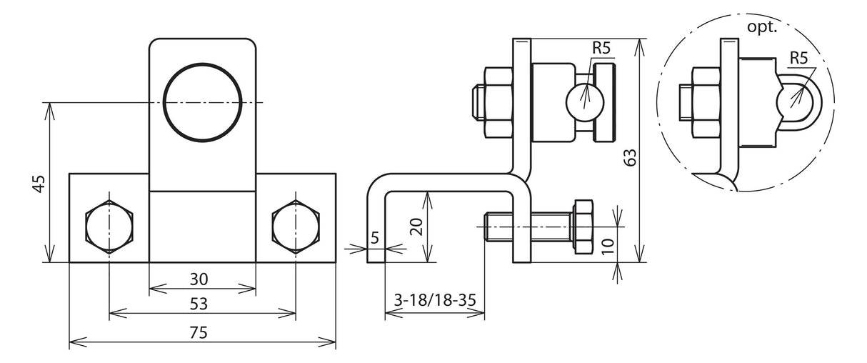 DEHN SE Anschlussklemme 6-10mm 3-18mm AK 6.10 KSV S KBF3 18 V2A V2A unbeh