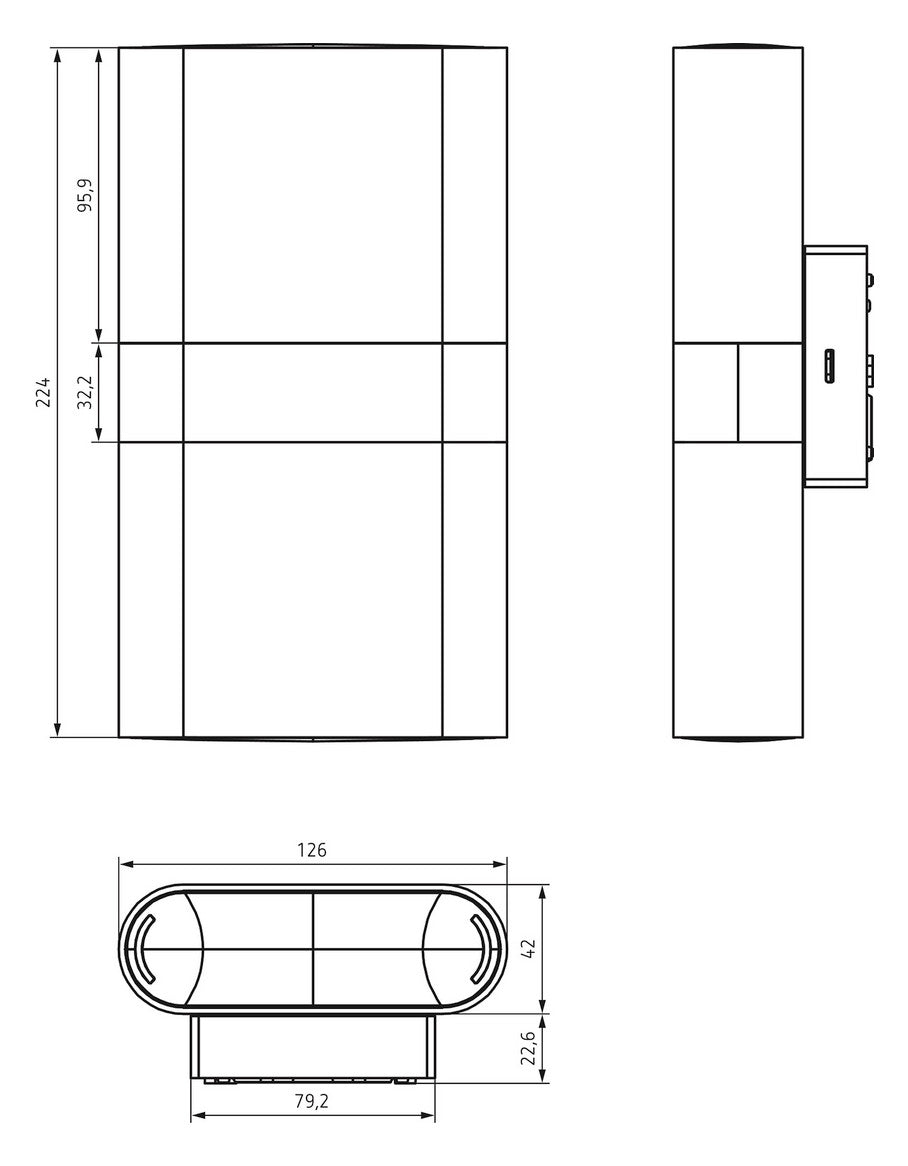 THEBEN LED-Up/Down Leuchte 11W 3000K alu theLeda D UD AL 950lm Konv DALI