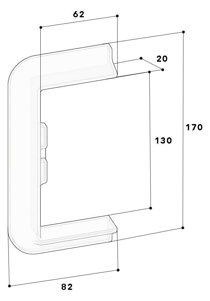 GGK Wandanschlussblende GEB-K B60xT130mm UK 60x130/3 uni Kst aws RAL9010 Wand