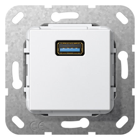 GIRA Tragring USB 1f rws Schraubbef System55 568203 ohne Beschriftungsfeld