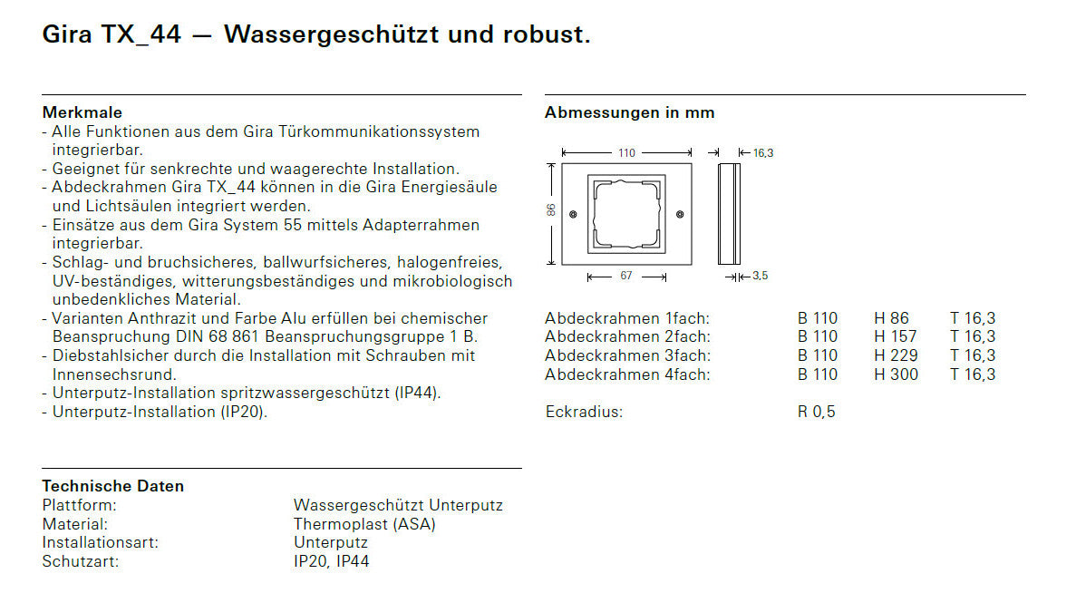 GIRA Rahmen 3f rws Kst TX_44 021366