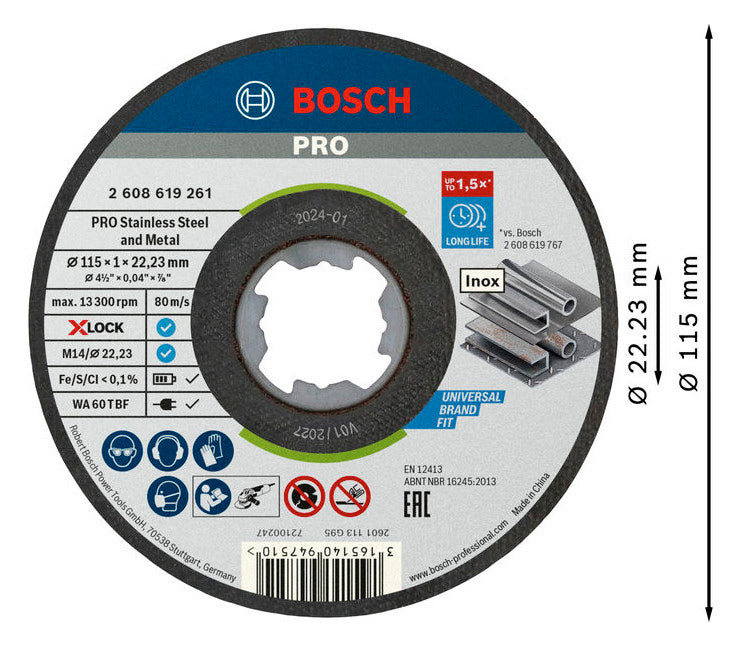 BOSCH-EW Trennscheibe 115x1mm f.Metall 2608619266