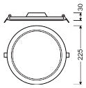 LEDVANCE LED-Einbaustrahler 18W Konv ws SLIM DL DN 210 18 W 6500 K WT 1LED ws