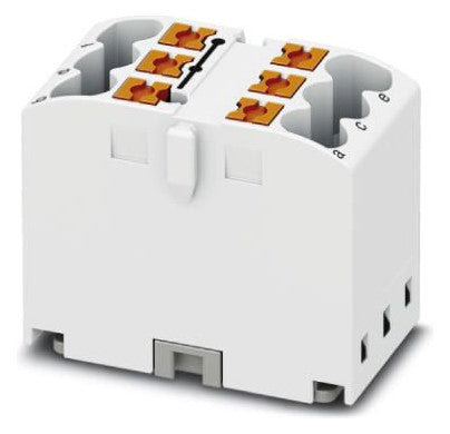 PHOENIX Verteilerblock 0,14-2,5qmm 6kl PTFIX 6X2,5 WH 1Etage ws 24A Direktmont