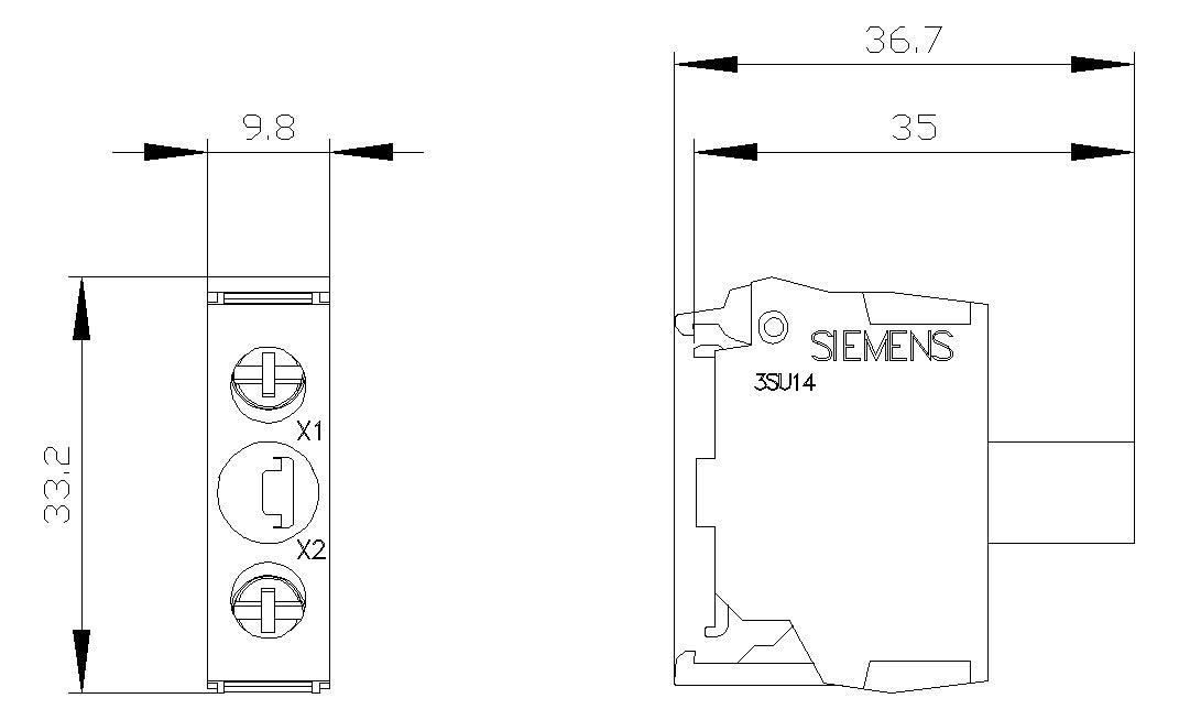 SIEMENS Lampenfassungsblock LED UC gn 3SU1401-2BB40-1AA0 Bodenbef