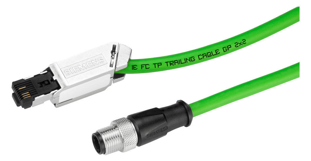 SIEMENS Patchkabel Cat5E SF/FTP 5m gn 6XV1871-5TH50 M12 RJ45 f.Schleppkette