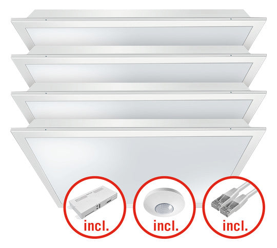 ESYLUX LED-Panel 620x620mm 132W 4000K ws QUADRO-SET CELINE-2 625 DDP OP 840 16800