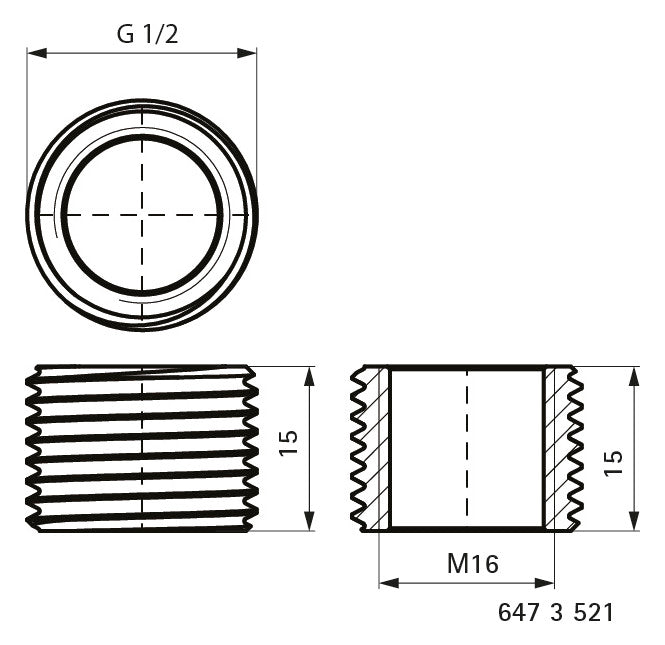 Walraven Reduzierstück ev AG 1/2 Zoll / IG M16 | 6473521