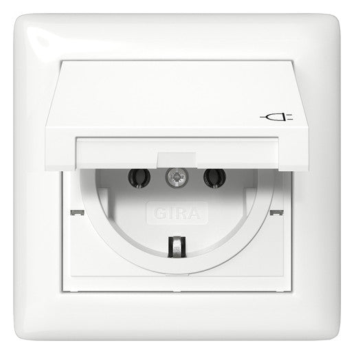 GIRA Steckdose 1f rws glz UP Klappd IP44 Standard 55 415703