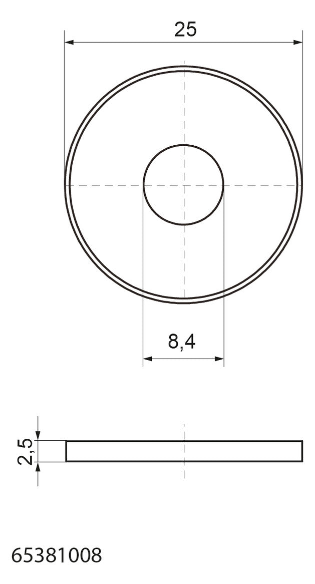 Walraven Unterlegscheibe flach BUP 25mm / Loch 8,4mm - für RapidRail | 65381008