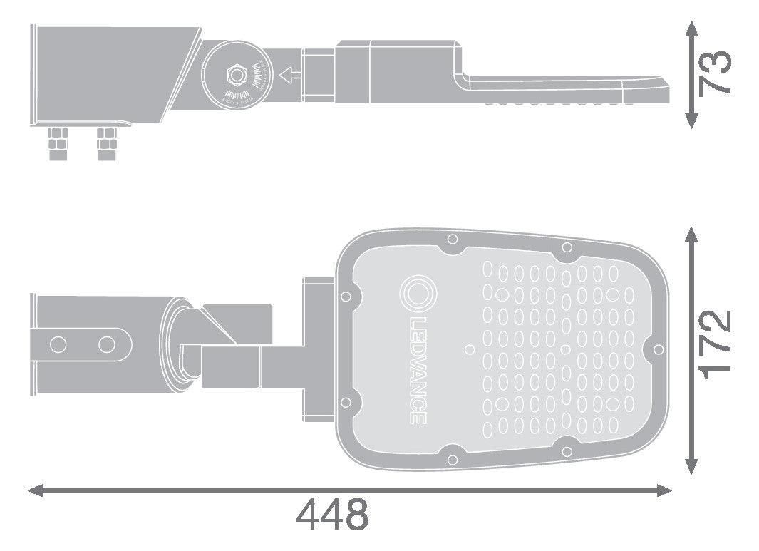 LEDVANCE LED-Aufsatzleuchte 45W 60mm gr SL AREA SPD SM V 45W 740 RV20ST GY 4000K
