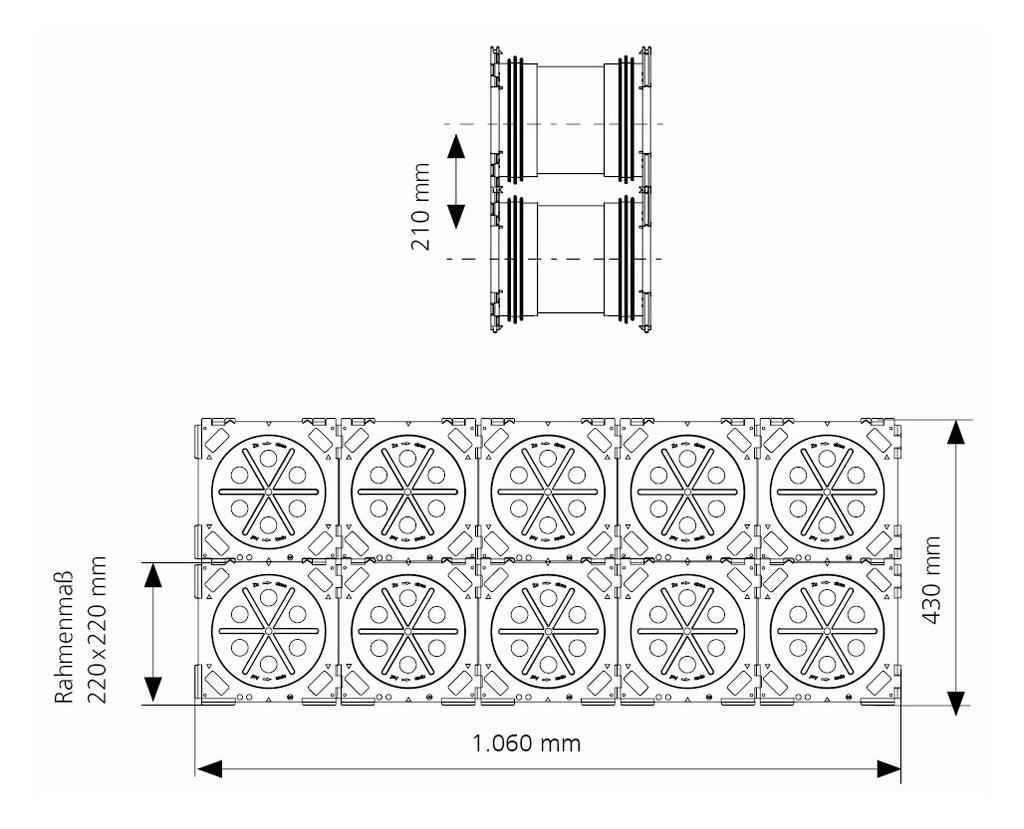 Hauff Doppel-Dichtpackung HSI150 1x1 K2/400 zum Einbetonieren | 3030303443