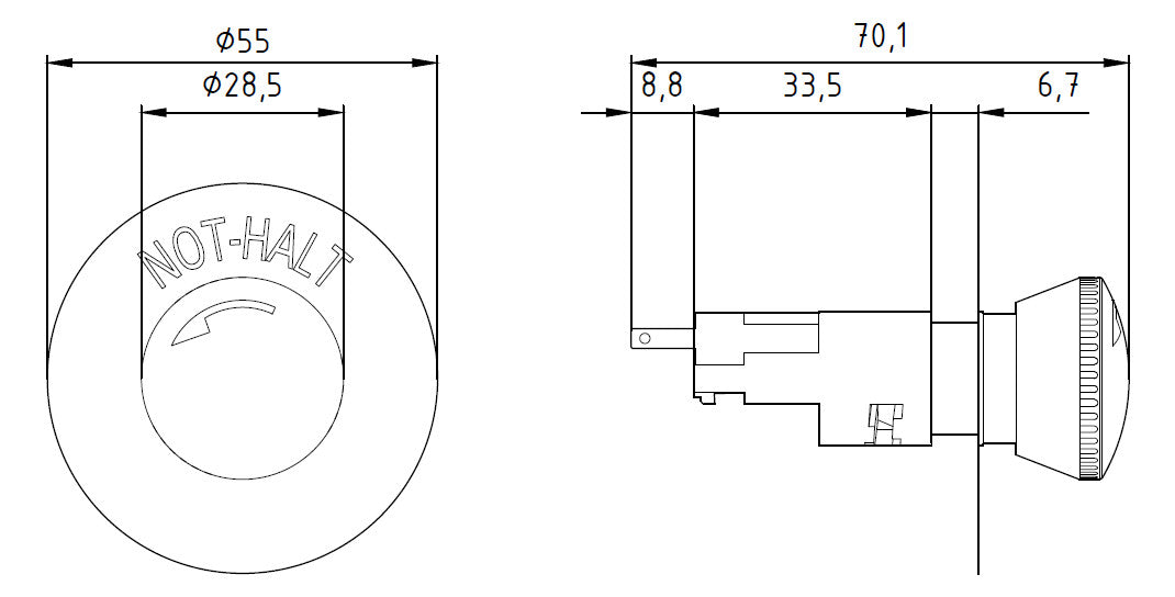 SIEMENS Drucktaster 1f rt rnd 16mm 1Ö 3SB2203-1AC01 16x21mm IP65