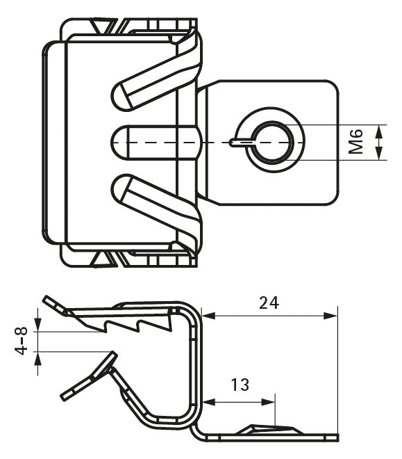 Walraven Trägerklammer Britclips FCR8 mit IG M6 für Flansch 4-8 | 50425609
