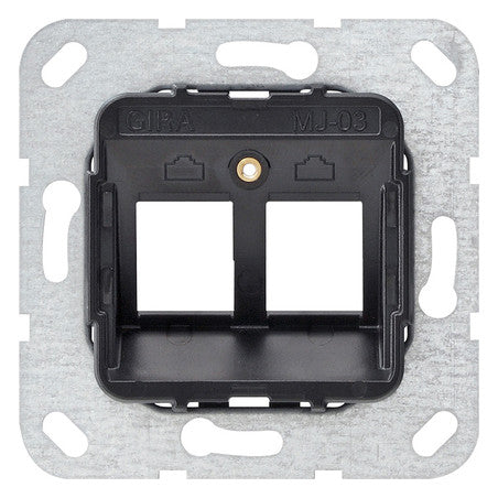 GIRA Zentralplatte Mod-Jack 2f sw Tragring 560300 ohne Beschriftungsfeld