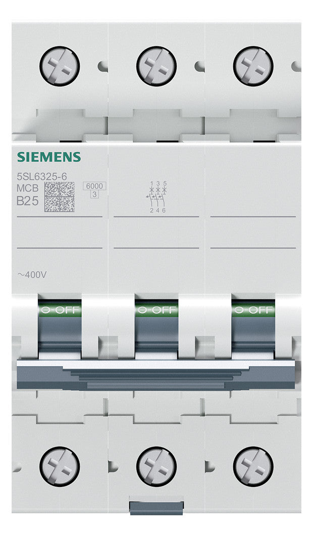 SIEMENS Leitungsschutzschalter UC B 25A 5SL6325-6 3p 400V 3TE 50Hz IP20