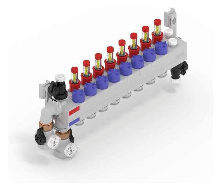 Rehau RAUTHERM SPEED Verteiler HKV-D Polymer 8 Kreise, Konnektor 17 | 14709601001