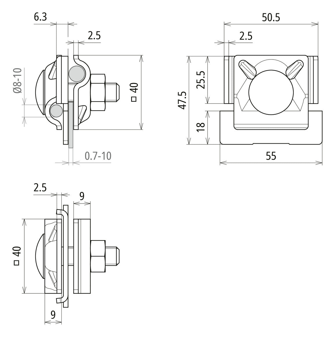 DEHN SE Falzklemme 8-10mm 0,7-10mm V2A FK MV 8.10 KBF0.7 10 V2A unbeh