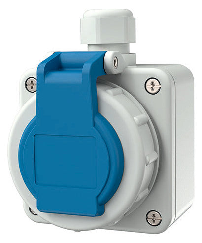 MENNEKES Steckdose 1f bl mt AP Klappd 10863 IP68