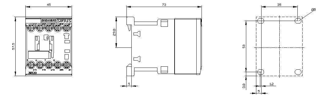 SIEMENS Leistungsschütz 5,5kW 3S 12A REG 3RT2017-1XF42-0LA2 72-125VDC 1Ö/Hilf