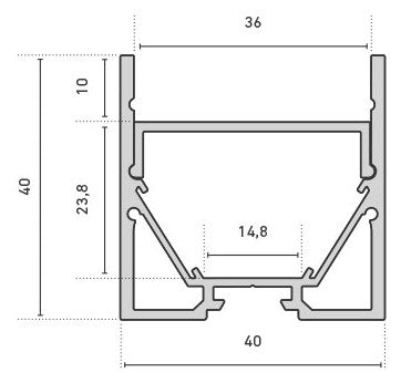 BARTHELME Anbauprofil alu Alu CATANIA 62398943 3020x40x40mm