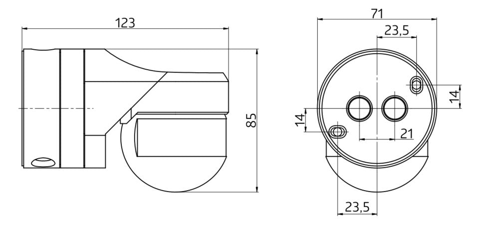 BEG Präsenzmelder-Bus KNX UP 0-360° sw RC-plus next N 230 KNXs-DX 230 schw 2,5m