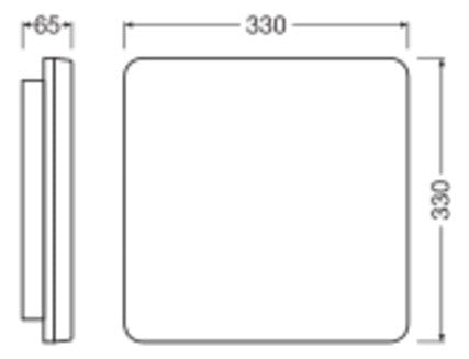 LEDVANCE LED-Anbauleuchte 12-19W 2660lm SF FLAT SQ 330 P 19W CPS 3000-4000K ws