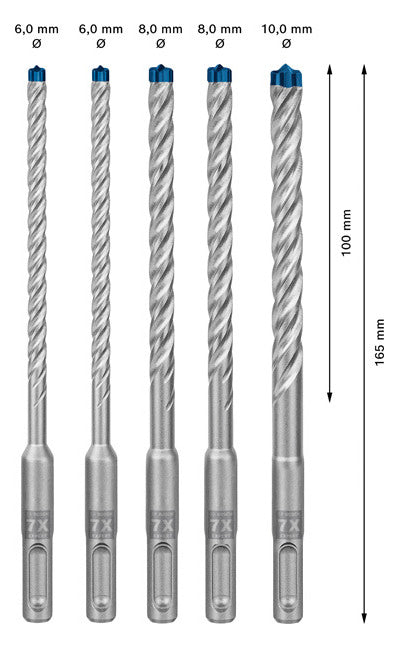 BOSCH-EW Bohrerset 5tlg 6-10mm 5xBeton SDS plus-7X 5pc Box