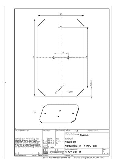 SPELSBERG Montageplatte Verteiler ST TK MPS-1811 lack 90x150mm Lochung