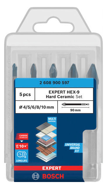 BOSCH-EW Bohrerset 5tlg 4-10mm HEX-9 HardCer