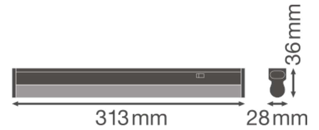 LEDVANCE LED-Lichtleiste 4W 3000K 400lm LINEAR COMPACT LN COMP SWITCH 300 4 W 30