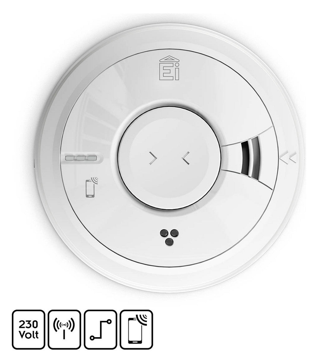 EI ELECTRONICS Kohlenmonoxidmelder 85dB Ei3018 m.Sockel autark vernetzb.Kabel