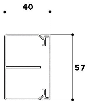 GGK Leitungsführungskanal Kst ws RAL9001 LFG 40x60t 40x57x2000mm unbeh