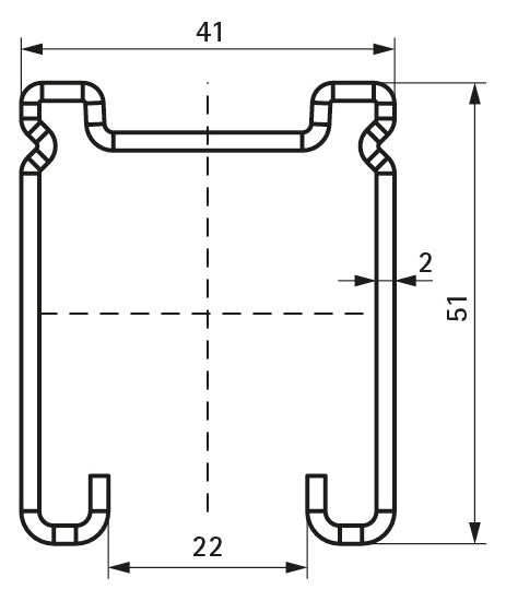 Walraven Montageschiene RapidStrut DS5 2m C-Profil BUP mit cm-Skala 41x51 2mm | 65058252