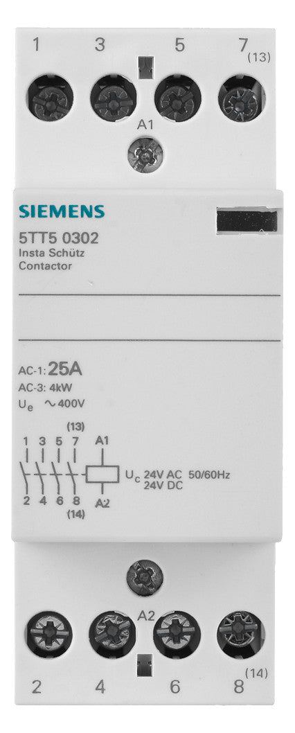 SIEMENS Installationsschütz 24A 24V/UC 5TT5030-2 400V/AC 4S 2TE