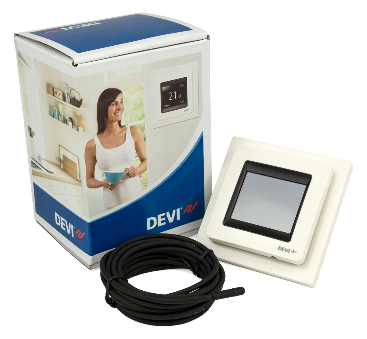 DEVI Uhrenthermostat digi 230V 16A polws Tag/Woche DEVIreg Touch