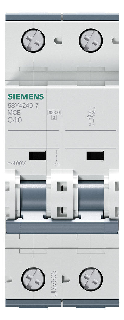SIEMENS Leitungsschutzschalter UC C 40A 5SY4240-7 1+N 400V 2TE 50Hz IP20