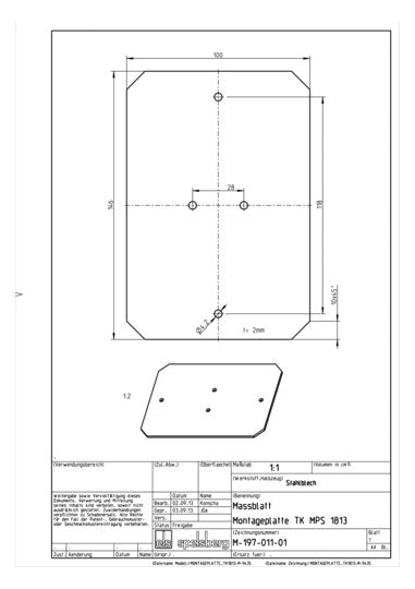 SPELSBERG Montageplatte Verteiler Kst vz TK MPS-1813 2,5x100mm Lochung