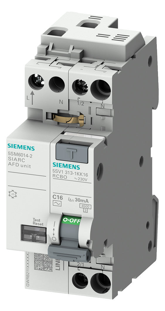 SIEMENS Brandschutzschalter 16A 230V 1TE 5SM6021-2 FI/LS+Leitungsschutzschalt