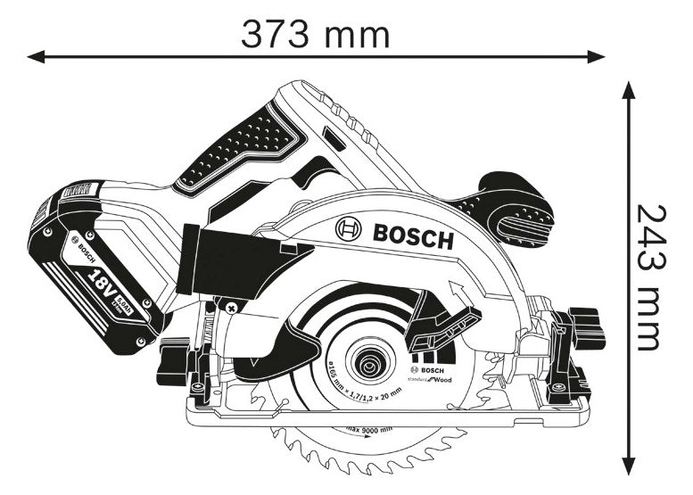 BOSCH-EW Akku-Handkreissäge 18V 165mm Professional GKS 18V-57 G 20mm