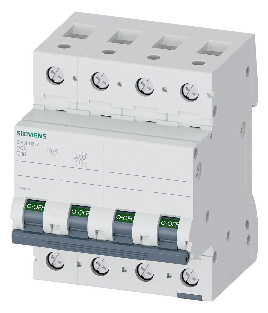 SIEMENS Leitungsschutzschalter UC C 16A 5SL4616-7 3+N 400V 4TE 50Hz IP20