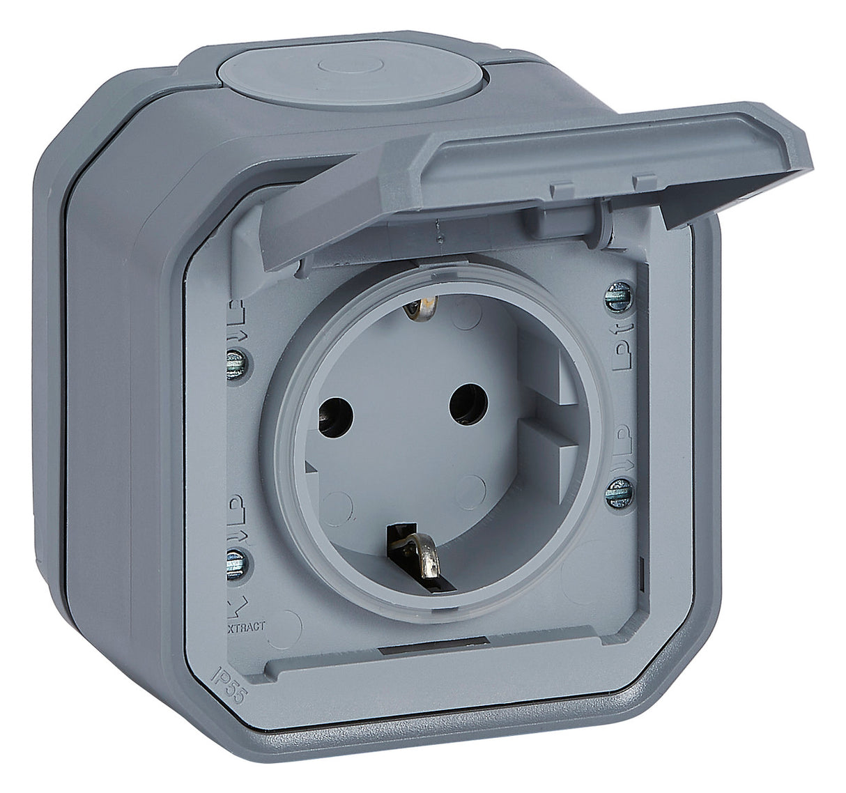 LEGRAND Steckdose 1f gr mt AP m.BS IP44 Legrand 069730L