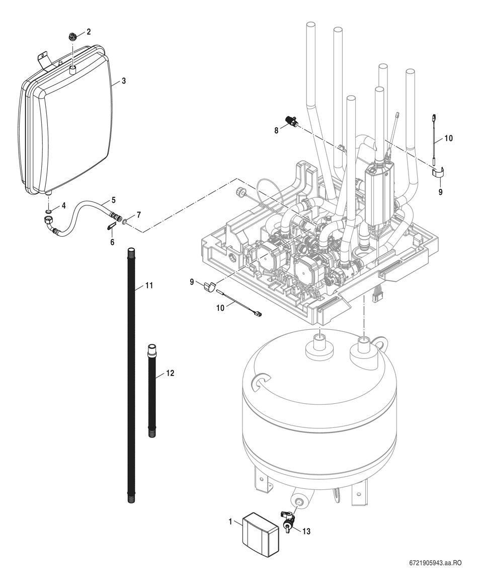 Bosch Luft/Wasser-WP Inneneinheit AWMBi D für CS8800, Pufferspeicher 70l | 7724001335