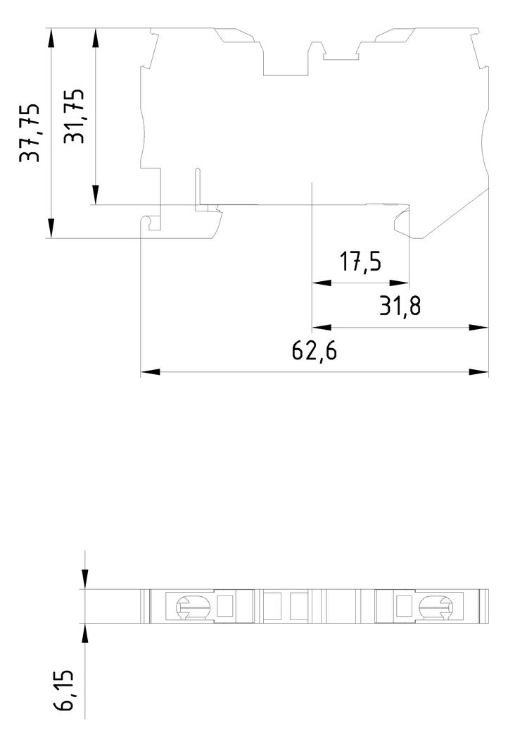 SIEMENS Schutzleiter-Reihenklemme 2,5qmm 8WH3000-0CF07 gn/ge 1Etage TS35