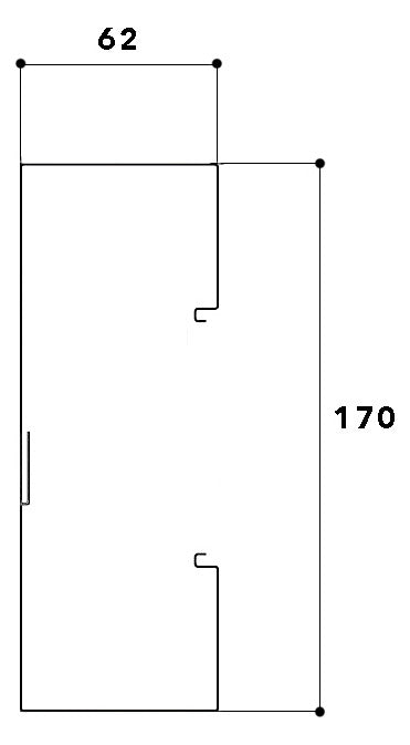 GGK Geräteeinbaukanal ST 170x62mm rws BRS 60x170/80-UT RAL9010 besch